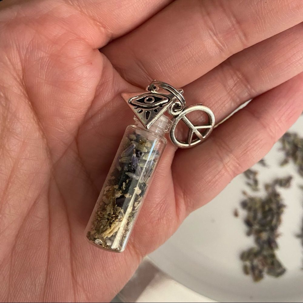 Spell in a bottle necklace hand made pick your intention hand made. Herbal blend
